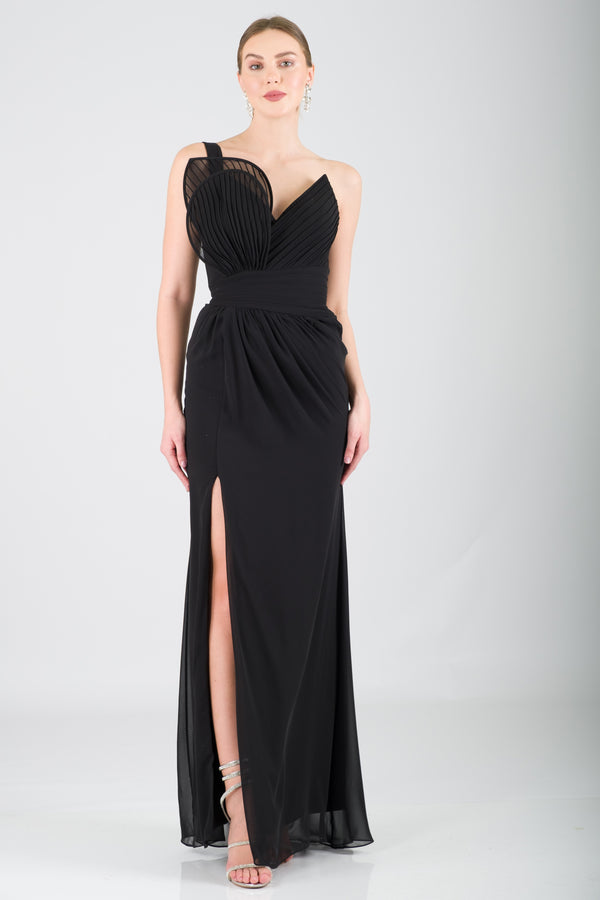 EDİTH Siyah Abiye Elbise