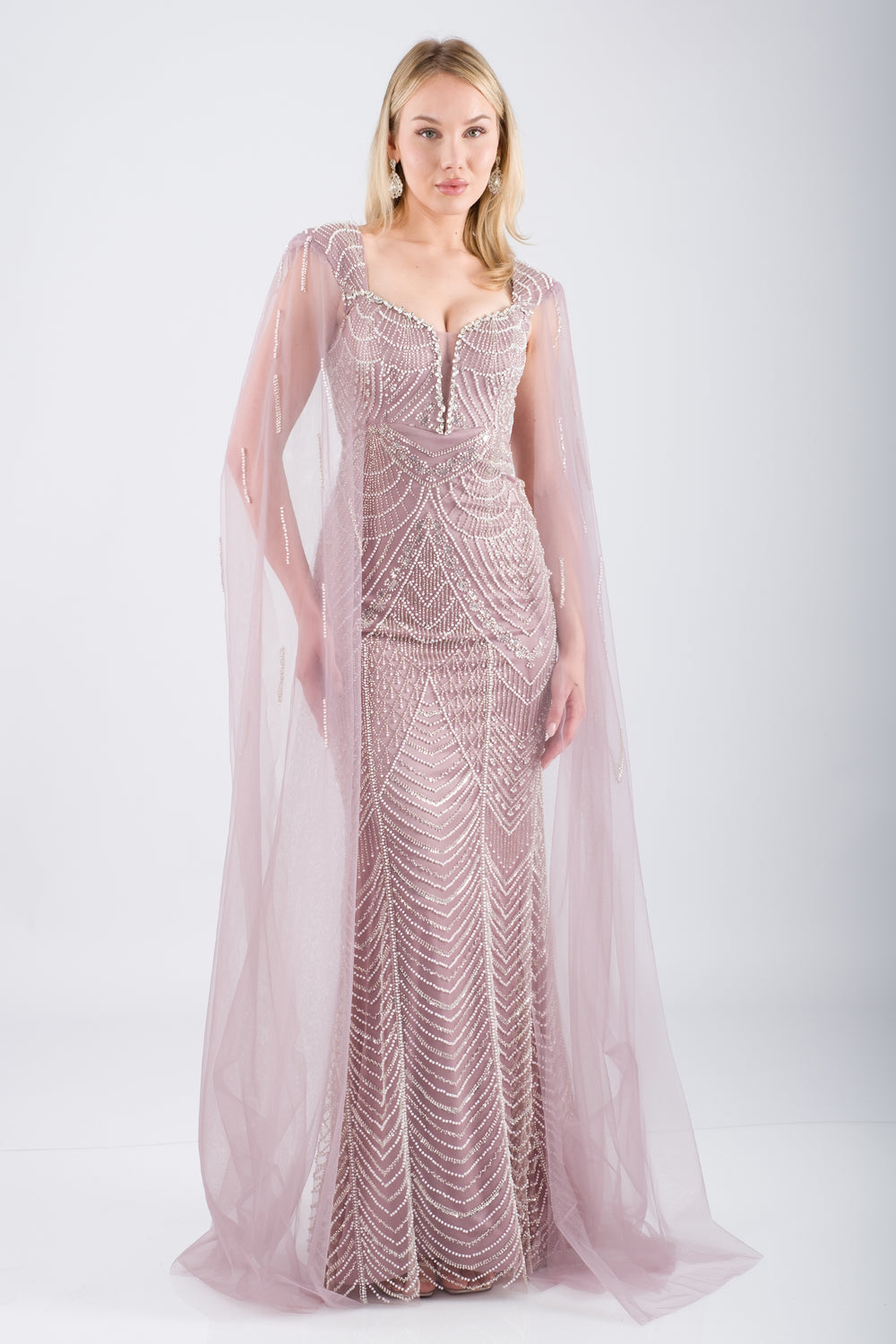 ELVARIN Vizon Abiye Elbise