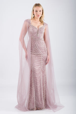 ELVARIN Vizon Abiye Elbise