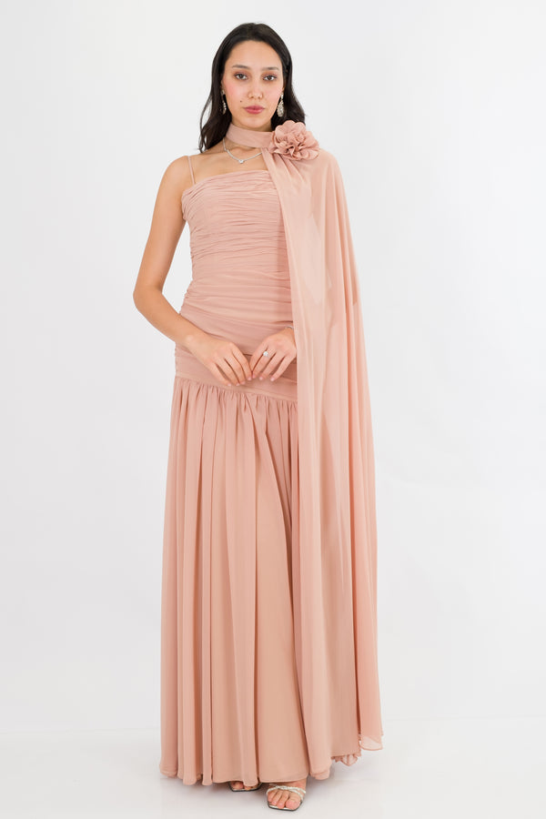 GLITTER Gold Abiye Elbise