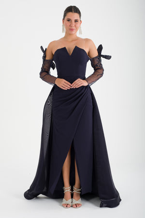 TREBON Lacivert Abiye Elbise