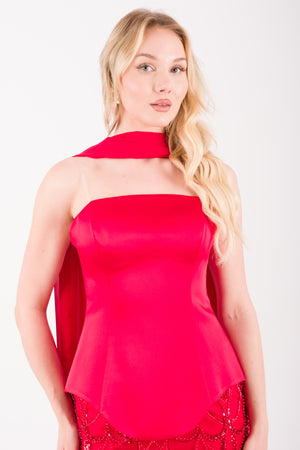 LISBON Kırmızı Abiye Elbise