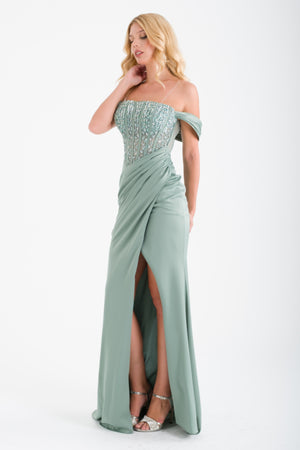 AGAETE Mint Abiye Elbise