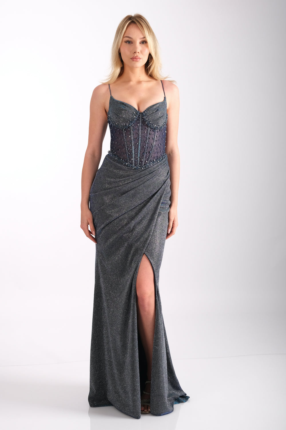 NISSA Mavi Abiye Elbise