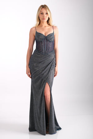 NISSA Mavi Abiye Elbise