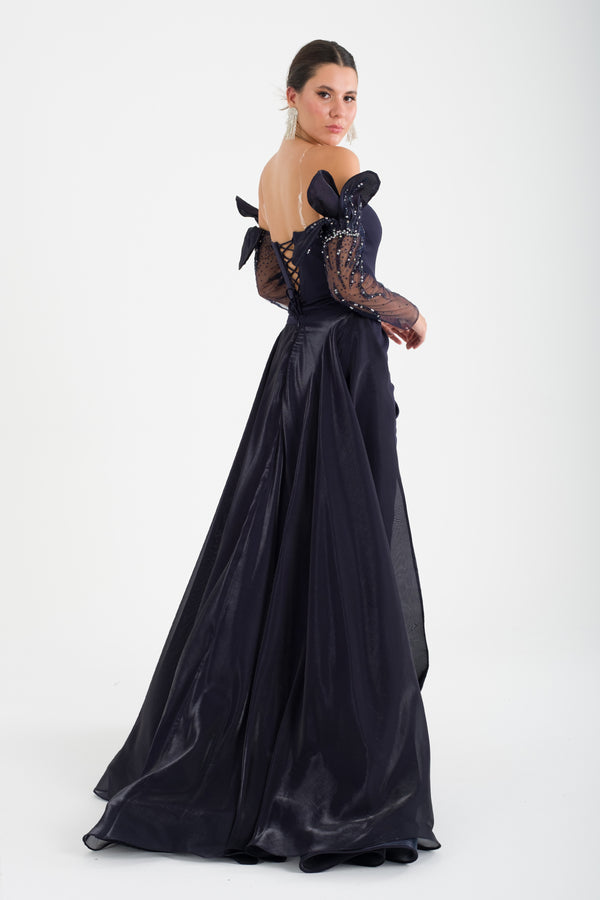 TREBON Lacivert Abiye Elbise