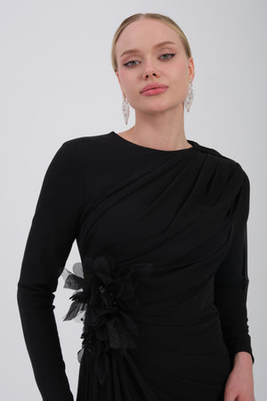 ISMERA Siyah Abiye Elbise