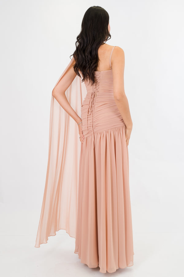 GLITTER Gold Abiye Elbise