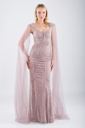 ELVARIN Vizon Abiye Elbise