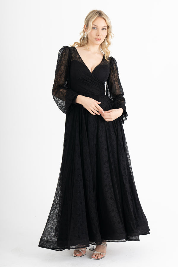 ZORYNTA Siyah Abiye Elbise