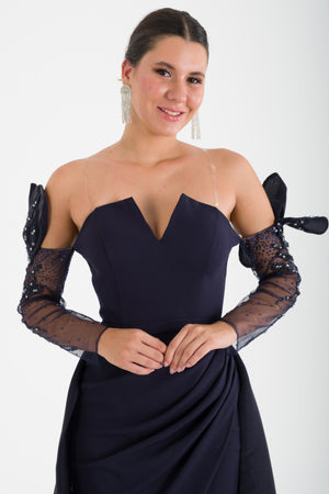 TREBON Lacivert Abiye Elbise