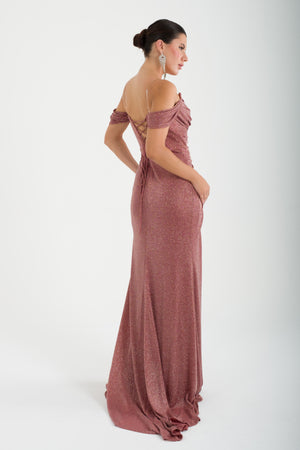 TRAKİA Kiremit Abiye Elbise