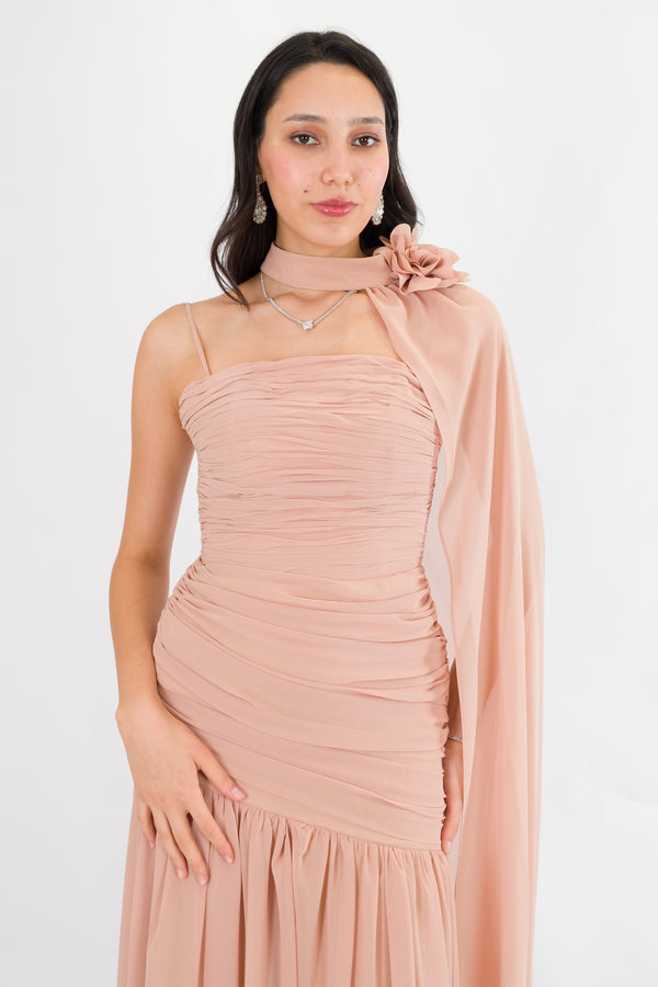 GLITTER Gold Abiye Elbise