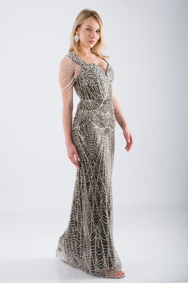 JEDDAH Haki Abiye Elbise