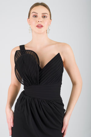 EDİTH Siyah Abiye Elbise