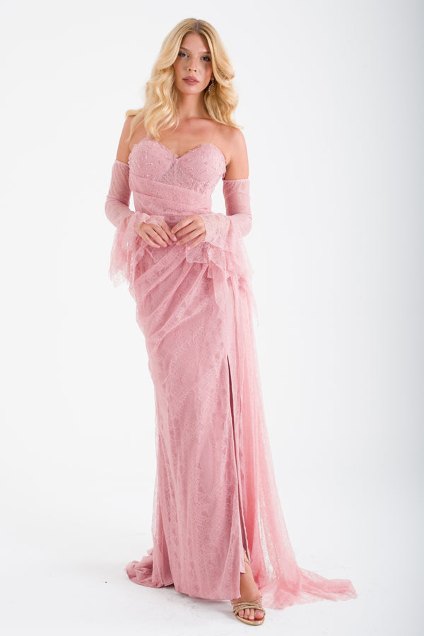 PLODİV Pudra Abiye Elbise