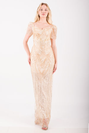 MILANO Gold Abiye Elbise