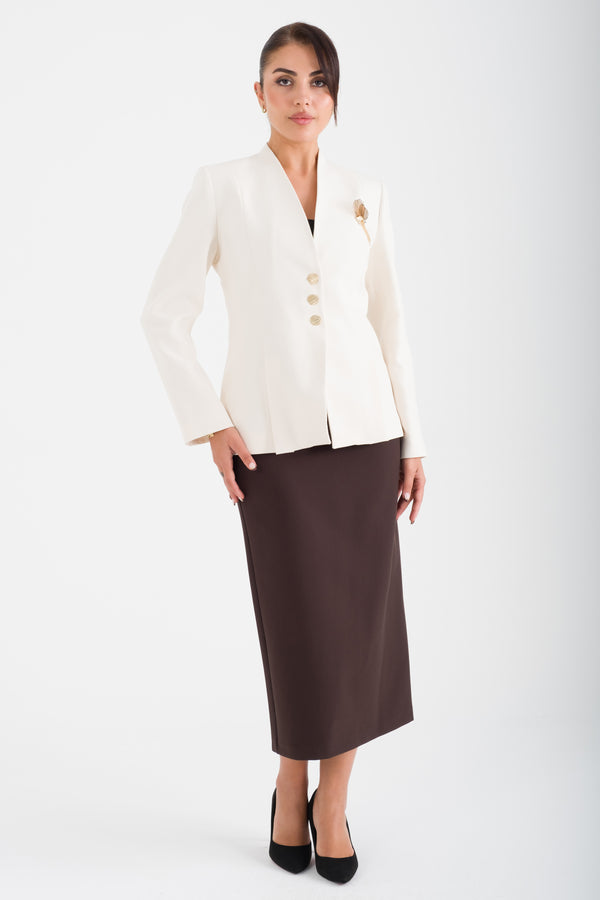 NOIR Ekru-Kahve Ofis Takımı