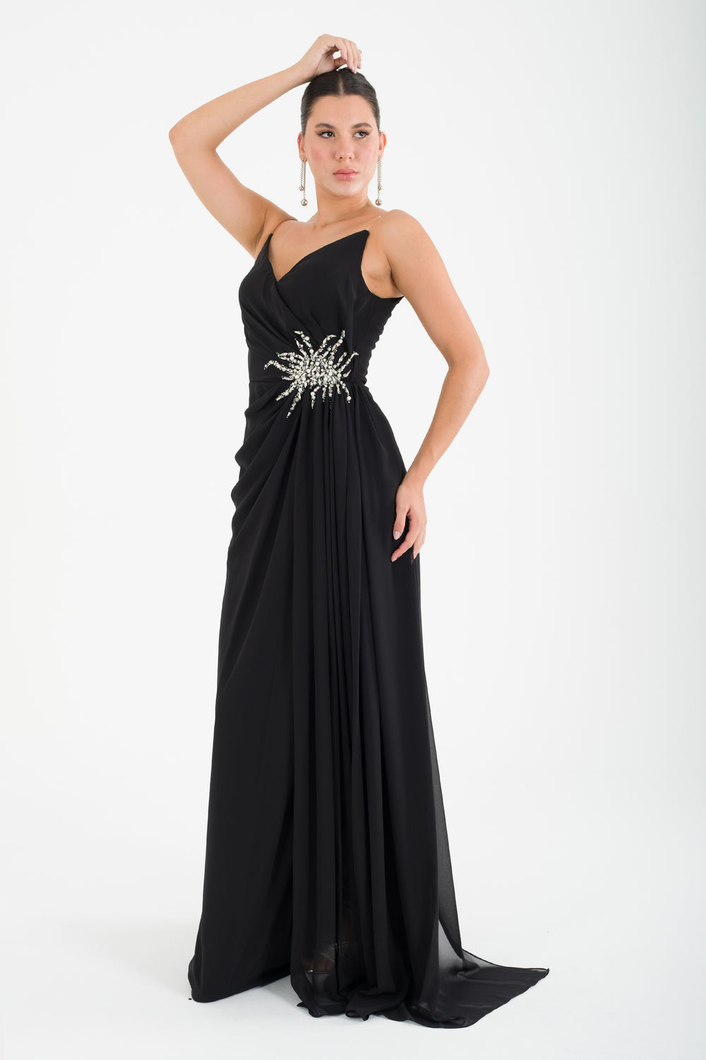 Juno black evening dress dress