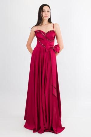 RUBY Bordo Abiye Elbise