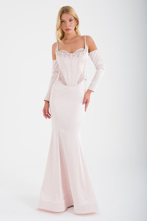 LATUFU Pudra Abiye Elbise