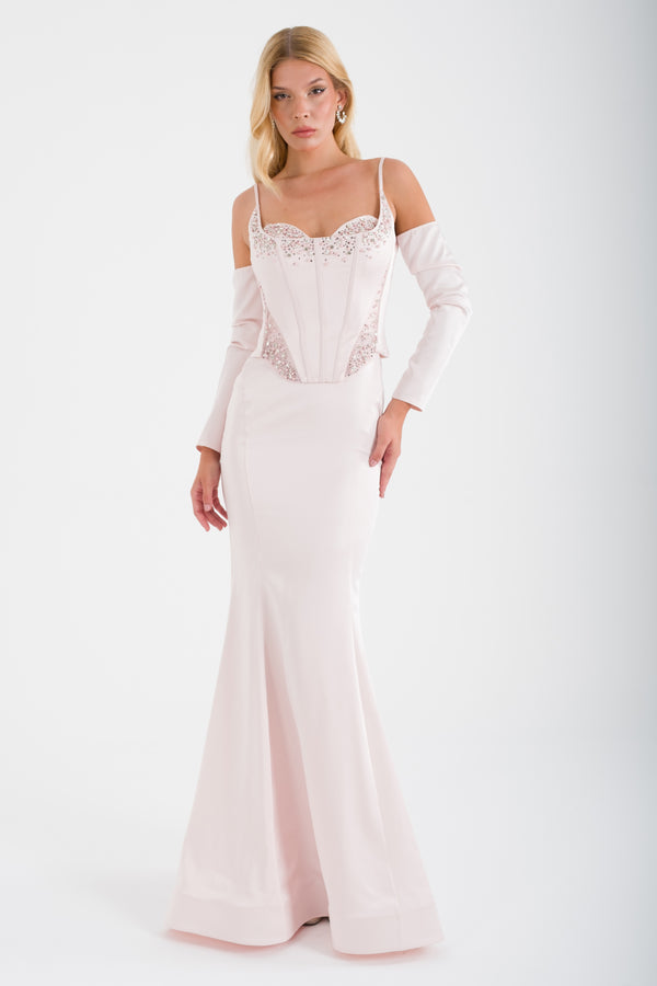 LATUFU Pudra Abiye Elbise