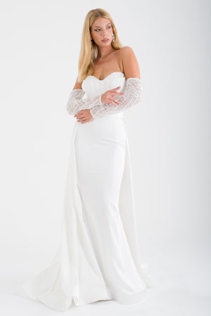 SİNTRA Ekru Abiye Elbise