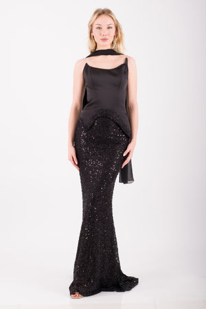 CALVERA Siyah Abiye Elbise