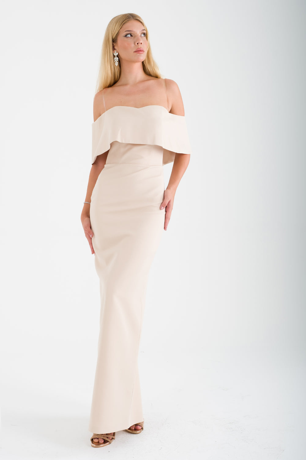 VIONNA Bej Abiye Elbise