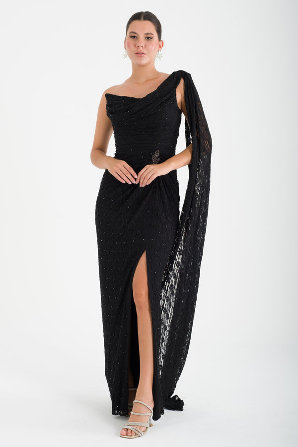 TARVINA Siyah Abiye Elbise