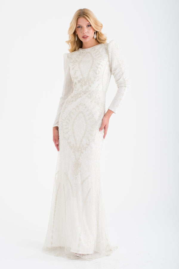 KOTORİBA Ekru Abiye Elbise