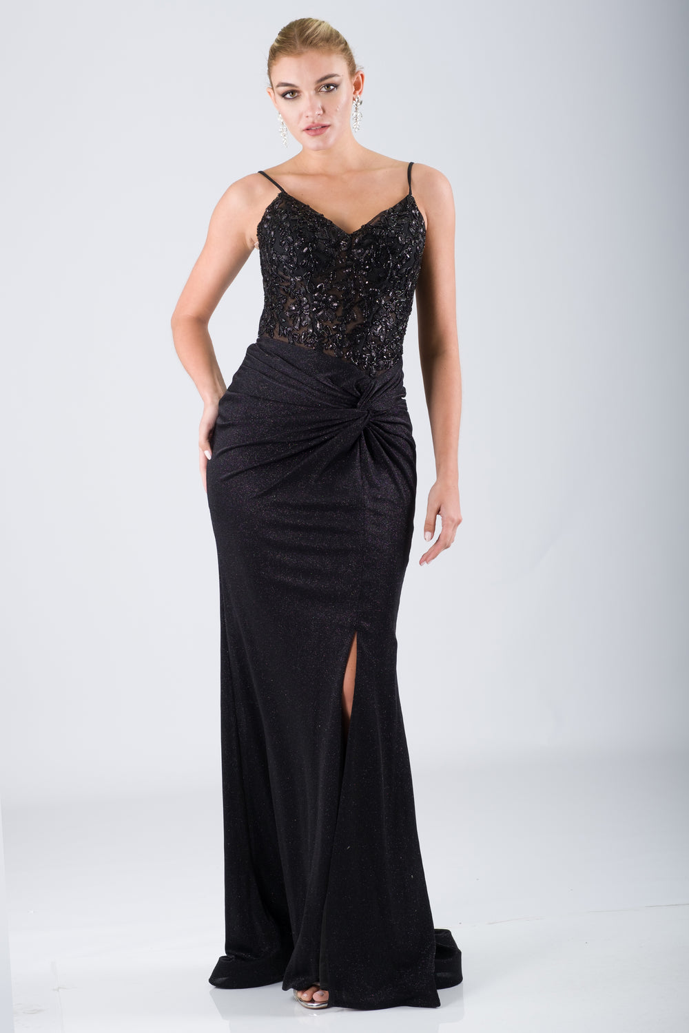 Oleo black evening dress dress