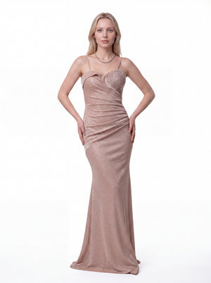 CAMİLLA Gold Abiye Elbise