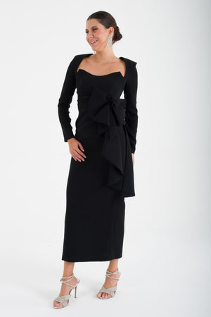 OPULENT Siyah Abiye Elbise