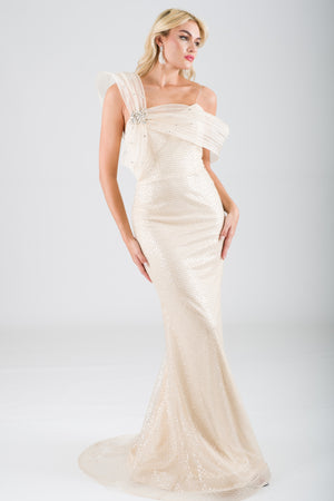 Mugs beige evening dress dress