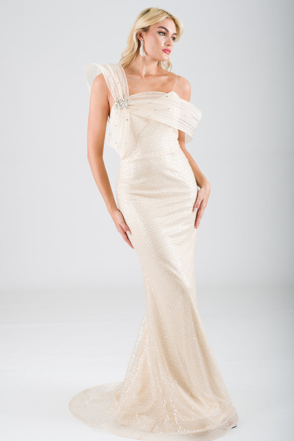 Mugs beige evening dress dress