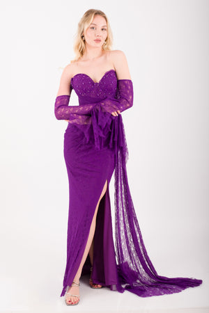 LUMERA Mor Abiye Elbise