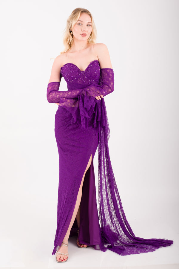 LUMERA Mor Abiye Elbise