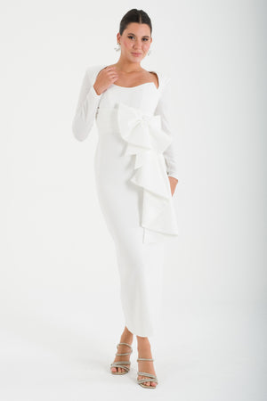 OPULENT Beyaz Abiye Elbise