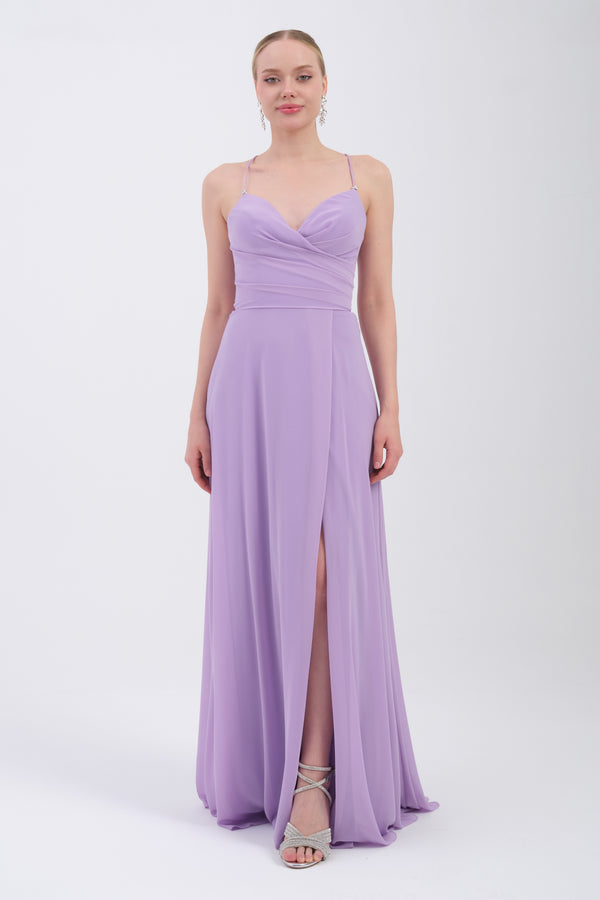 JASMİN Lila Abiye Elbise