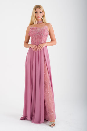 SUSİN Pudra Abiye Elbise