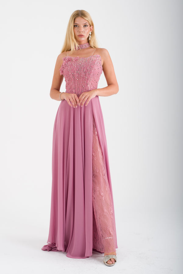 SUSİN Pudra Abiye Elbise