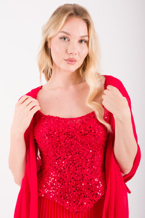 PORTO Kırmızı Abiye Elbise