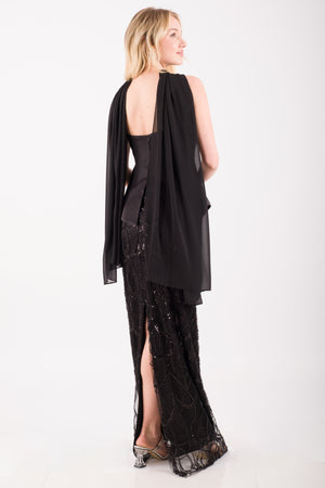 LISBON Siyah Abiye Elbise