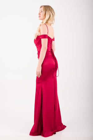 ELIVON Bordo Abiye Elbise