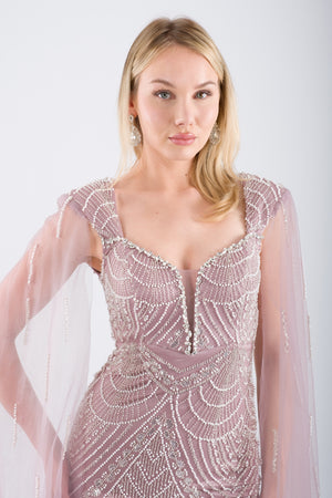 ELVARIN Vizon Abiye Elbise