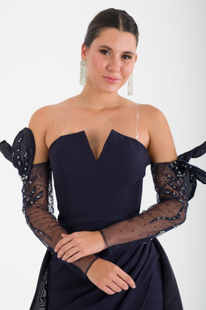 TREBON Lacivert Abiye Elbise