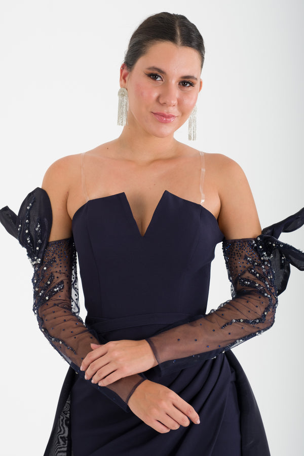 TREBON Lacivert Abiye Elbise