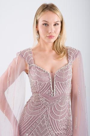 ELVARIN Vizon Abiye Elbise