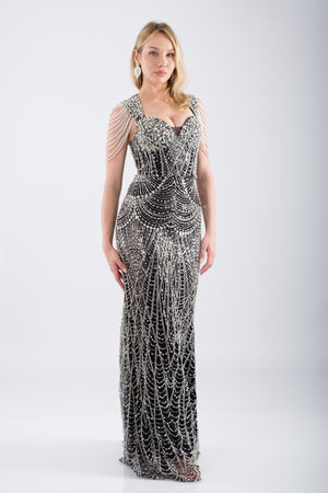 JEDDAH Siyah Abiye Elbise